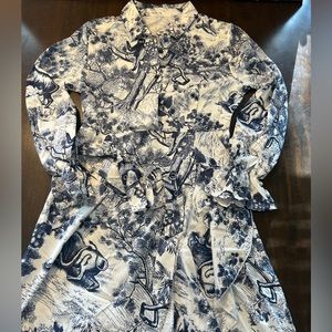 Long sleeve animal print dress